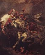 Eugene Delacroix The battle of the Giaurs with the Pascha, after Byrons poem The Giaour Spain oil painting artist
